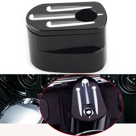 77usa Motorshop 422224248585 Cut Billet Ignition Switch Cover For Harley Street Road Glide Aluminum Black Usa