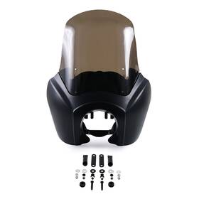 Sj-hl1584-spot004 Mzy Moto Front Fairing Headlight Cover W Windshield For Harley Dyna Super Glide Fxdxt Fxr