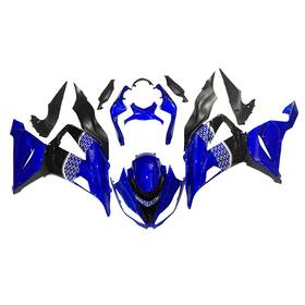 Fwzx6r-2013-42 Mzyparts #xly13 Blue Black Fairing Kit For 2013-2018 Kawasaki Ninja Zx6r Abs Injection Bodywork