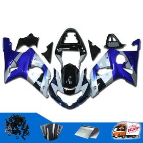 Szkk2-003 Nt-fairing Cv Injection Mold White Blue Fit For 2000-2002 Gsxr 1000 M003