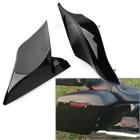 Obox 550734890083 Vivid Black Stretched Extended Side Cover For Harley Touring Baggers 2009-2013