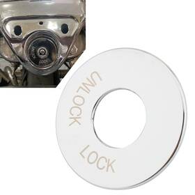 Obox 631000170495 Chrome Ignition Fork Lock Trim Insert Black For Harley Road King Flhr 1994-24