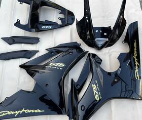 T2307595pr Oem Triumph 2009-2012 Daytona 675 Cowl Kit/plastics/fairings Phantom Black
