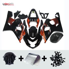 Fwk4-62 Orange Black Abs Fairings Kit For Suzuki Gsxr600 2004 2005 Gsx-r750 Bodywork