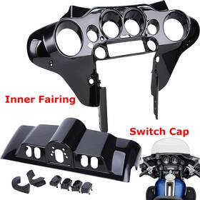 B1870000044p Oumurs B277oo00003p/b1870000044p Vivid Black Inner Fairing And Switch Cap Kit For Harley Touring Street Glide Flhx