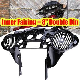 Mppb277hlooo2906zb-2f Oumurs Glossy Black Double Din 8ftft Inner Batwing Fairing For 98-13 Harley Touring