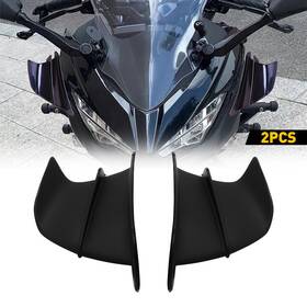 Xpd-kdm-68111 Oxilam 2x Fits Motorcycle Black Winglet Side Spoiler Air Deflector Wing Abs Accessories