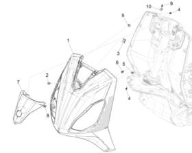 1b008369000nz Piaggio Active 1 Euro 5 Front Shield And Closing Verde Jade Fcw