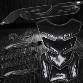 2t01h015bk-r6 Pro Bikery 2t01h015bk-r6/r6s/600 Black Tribal Fire Gas/fuel Tank Pad 8 Inch Logo&letter 2-tone Yzf-r6 Emblem Sticker