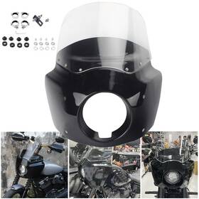 T-038-11-cl Q-motoshop Club Style Front Fairing Windshield For Harley Street Bob Fxbb Fxbbs Fxst 18-24