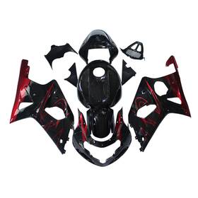 Fwgsxr1000-00-42 Qin #qin Abs Fairing Kit For Gsxr1000 2000 2001 2002 Suzuki K1 01 02 Body Black Red Fwgsxr1000-00-42 Qin #qin Abs Fairing Kit For Gsxr1000 2000 2001 2002 Suzuki K1 01 02 Body Black Red