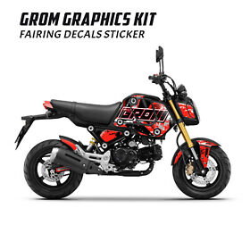 Fukwrapgrom21008rd205001b0008 Red Fairing Decal Wrap Kit For Honda Grom 125 2021 2022 2023 Ink Spot