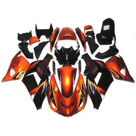 Rosehome Zx14r 2006-7 #karos Orange Black Fairings Kit For Kawasaki 2006 - 2011 2008 2009 2010 Body