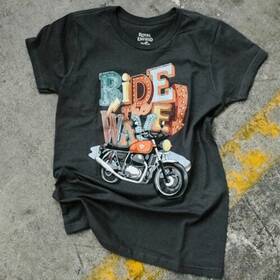 Rlatsrena057 Royal Enfield Ride The Wave T-shirt Womens Charcoal Size L