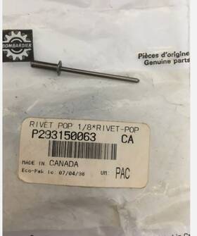 293150063 Sea-doo Nos Challenger 1998-2005 Pop Rivet 1/8 Inch Oem