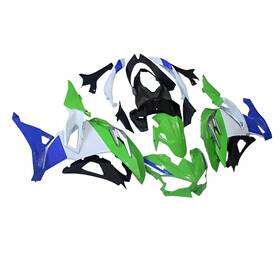 500-06 Sportfairings Green White Blue Full Bodywork Fairings For 2024 Kawasaki Ninja 500 Kit