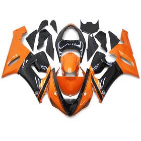 Sportfairings 670828263309 Orange Black Abs Full Fairings For Kawasaki Zx6r 2005 2006 Fairing Kit Injection