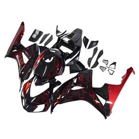 Fwcbr1000rr06-92 Sportfairings Black Red Flame Fairings Kit For Honda 2006 2007 Cbr1000rr Injection Bodywork