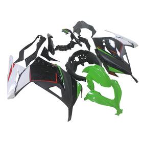 Fwex300r13-33 Sportfairings Abs Plastics Fairings For Ex300 Ninja 300 2013 2014 2015 2016 2017 Black Green