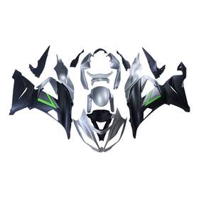 Fwzx6r-2013-29 Sportfairings #lg0912.13 Abs Fairings For Kawasaki 2013-2018 Ninja Zx6r Bodywork Matte Silver Black Green