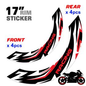 Mfa1wscs04bxxx17us126 Stickerbao For Yamaha Xsr 700 16-24 23 22 21 20 Wheel Inner Rim Stickers 17 Inch S04b Red