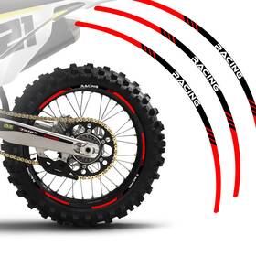 Wsmxap03bxx2118mag25011 Stickerbao Red Dirt Bike Mx Wheel Rim Sticker P03b For Kawasaki Kx 250x 26 25 24 23 22 21
