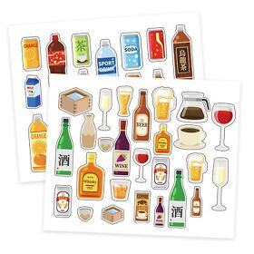 Bmhmoredk030bpn002 Tea Fruit Juice Waterproof Decorative Wall Japanese Drink Student Sticker Pack