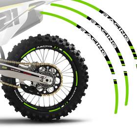 T-mxap01bgr2118tfg80101t014ho Thefastgear Green 21 Inch 18 Dirt Bike Decal Rim Sticker P01 For Honda Xr650l 05 06 07 08 09