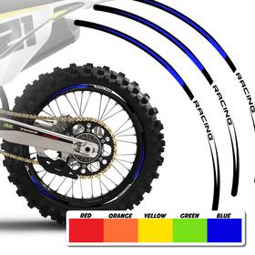T-mxar02bbu2118tfg80101t005su Thefastgear Blue 21 Inch 18 Dirt Bike Decal Rim Sticker R02 For Suzuki Rmx450z 2010 22