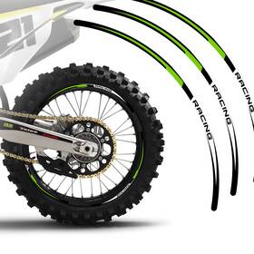 T-mxar02bgr2118tfg80101t010ho Thefastgear Green 21 Inch 18 Dirt Bike Decal Rim Sticker R02 For Honda Crf450x 20 22 23
