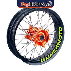 Auwssmsupermoto68lg17t522020 Toprider360 Green Supermoto Rim Wrap Sticker 17 Inch For Kawasaki Kx 250 /f 89-17 16 15 14 13 12