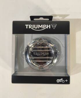 A9610259 Triumph - Chrome Ribbed Acg Alternator Cover Badge