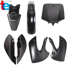 Tr38750 Turitrade Black Plastic Fender Fairing Kit For Kawasaki Klx110 2002-2009 Drz 110 2003-2005
