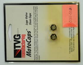 0361-0032 Tvg Manufacturing Motocaps Logo Valve Stem Caps Inch S Black #0361-0032 New