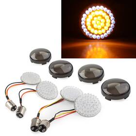 Twoagain 310002414034 Smoke Lens Cover 1157 Front Rear Turn Signal Led Lights For Harley Dyna Touring