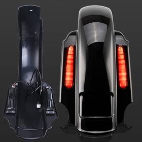 Mallb191hlooooo2901zb-1f Twom For Harley Touring Cvo 4 Inch Extended Rear Fender W Led And Wire Harness 1993-08 2007