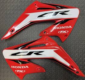 12-231-68 Ufo Honda Cr125 Cr250 2002-07 Red Radiator Shrouds Factory Effex Graphics