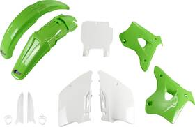 Ufo Kakit193f 999 Body Kit - Green/white Kawasaki 1994-1995 Kx125 Kx250