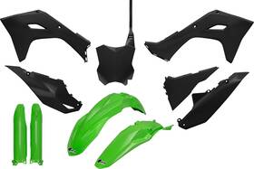 Ft24-ft25 Ufo Kakit231f 111 Body Kit - Green/black For Kawasaki Kx