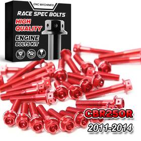 Enbocbr250r1114vmtop001 Vmbolt Red Cnc Race Spec Engine Bolts For Honda Cbr250r 11 12 13 14
