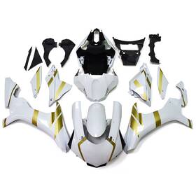 Wynmoto 2015-29 #dxfd 59 Abs Plastic Fairings For Yamaha Yzf R1 2015 2016 17 18 2019 White Gold Bodywork