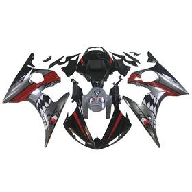 Fwr62005-24 Wynmoto #dxfd 59 Abs Bodywork For Yamaha Yzf R6 2003-2005 R6s 2006-09 Gray Red Injection Bodykit