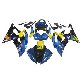 Fwr62008-139 Wynmoto #lionymcb808 Shark Blue Yellow Fairing Kit For Yamaha Yzf-r6 2008 - 2016 Injection Bodywork