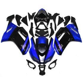 Fwzx6r-2007-40 Wynmoto #dxfd 59 Blue Black Fairings For Kawasaki Ninja Zx6r 2007 2008 Fairing Kit Abs Bodywork