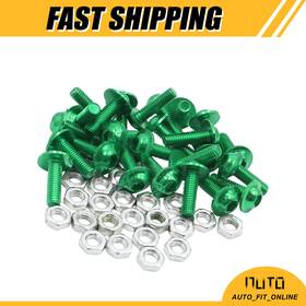 X Autohaux 726215381580 25pcs M6 Green Aluminum Hex Socket Head Motorcycle Bolts Screws Nuts 6mm