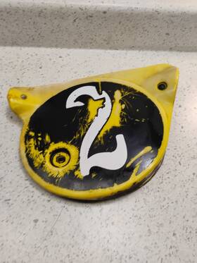 2j5-21721-00-98 Yamaha 1977-79 Yz80e Right Side Cover Number Plate 1978 77 78 79 1979