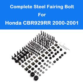 Yik-mt215-021b-bk Yikbik Fit For Honda Cbr929rr 2000 2001 Complete Black Steel Fairing Bolt Body Screw Us