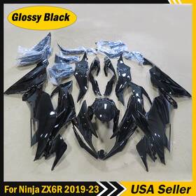 Usam-k0619-gbk Zxmoto Fairing Kit For Kawasaki Ninja Zx6r 2019-2023 636 Abs Injection Glossy Black Set