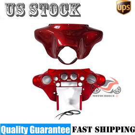 Mc-0401011 Zxmt Mc-0401011/012 Red Batwing Inner And Outer Fairing For Harley Touring Street Electra Glide 96-13
