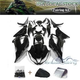 Usff-k0613 Zxmt For Kawasaki 2013-2018 Ninja Zx-6r Zx6r Zx636 Black Fairing Kit Body Work Bolts